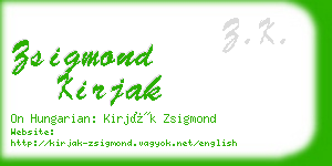 zsigmond kirjak business card